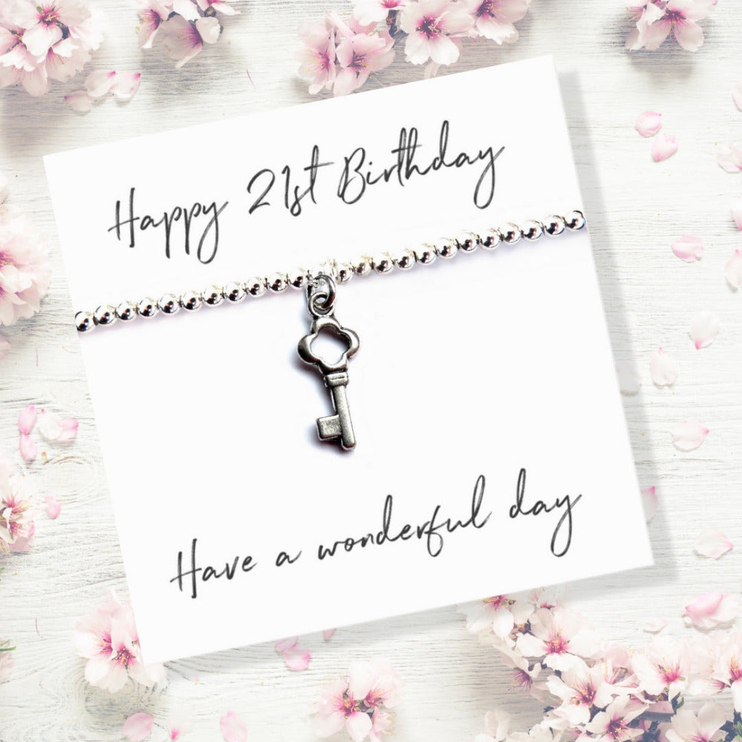 Happy 21st Birthday Bracelet & Gift Card