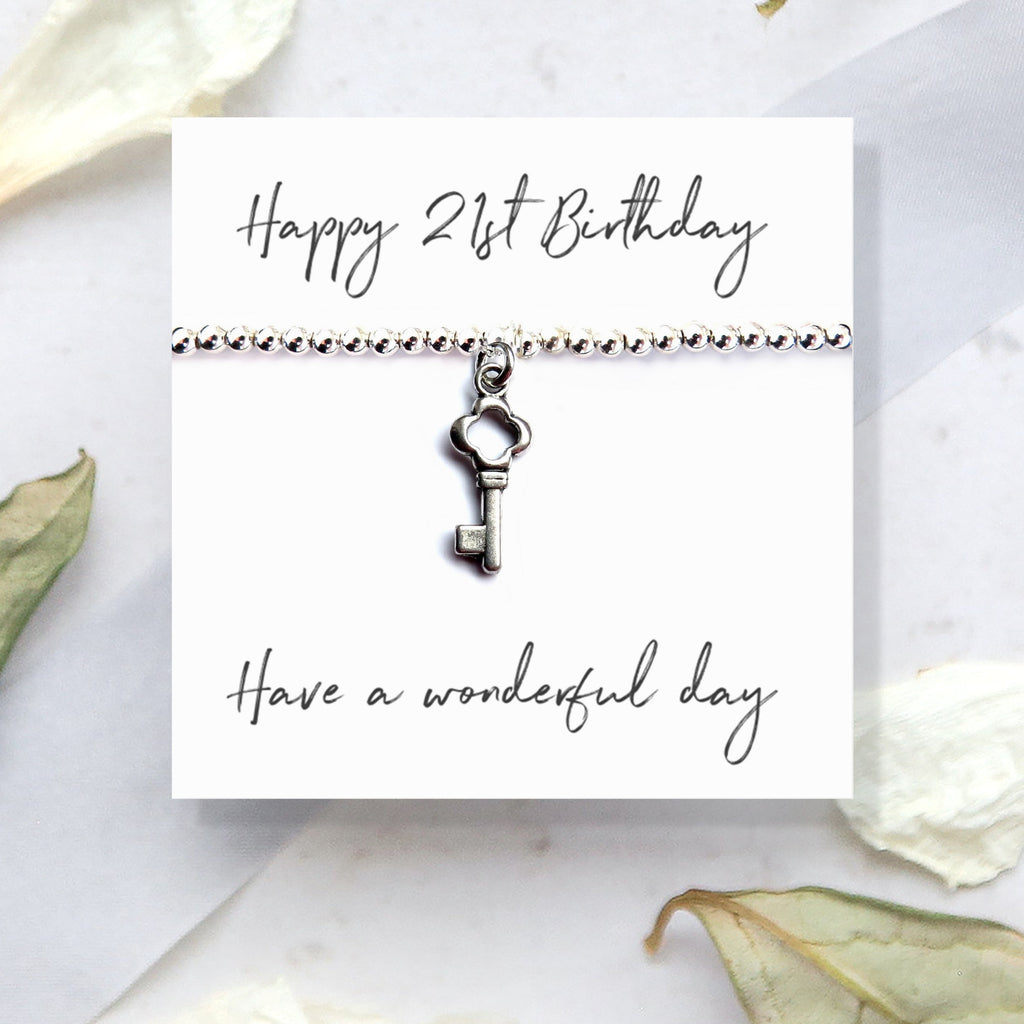 Happy 21st Birthday Bracelet & Gift Card