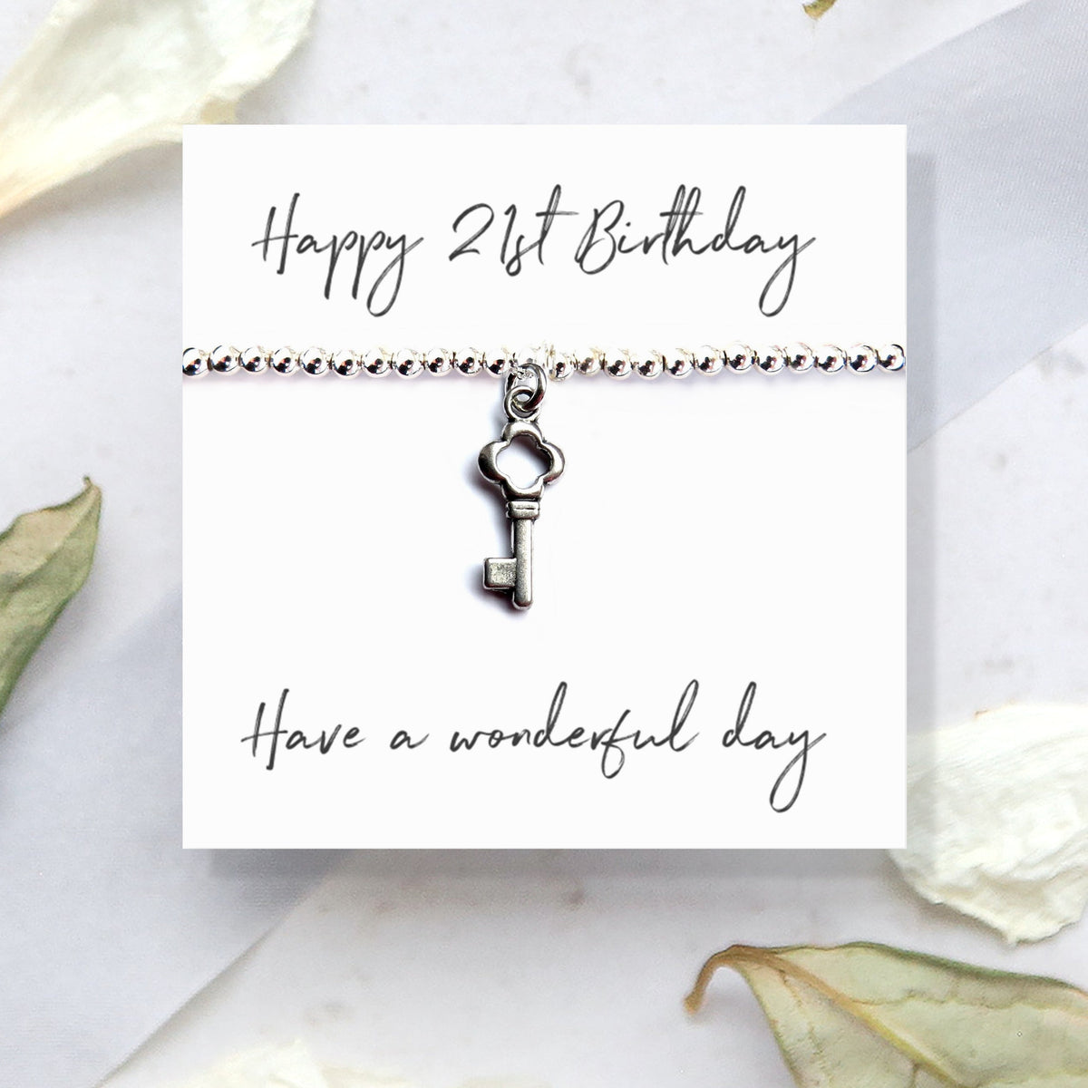 Happy 21st Birthday Bracelet & Gift Card