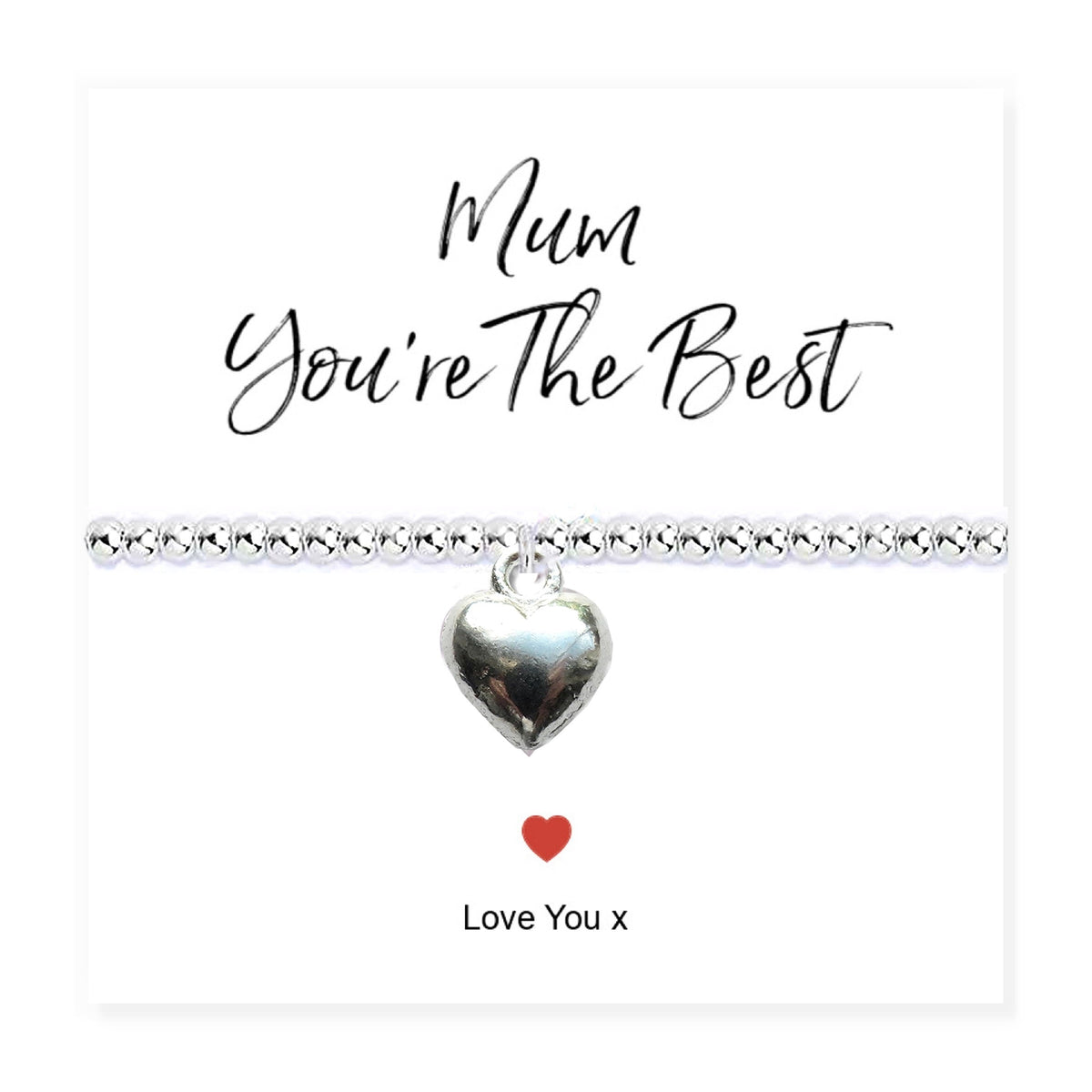 Mum You're The Best Stretch Beaded Bracelet & Gift Card