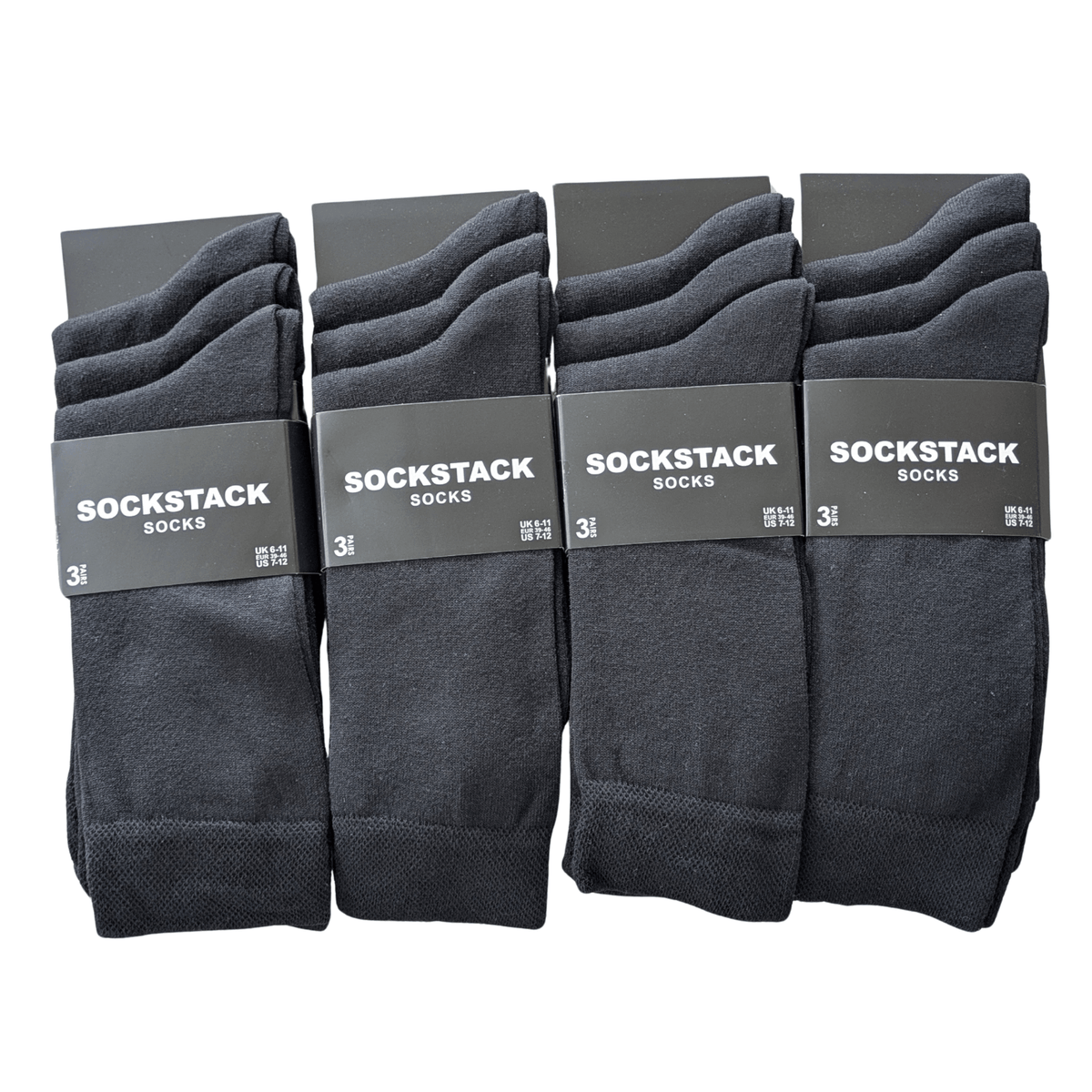 Sock Stack Men's Colourful Heel Toe Black Argyle Diamond Socks Cotton Rich Comfort Fit