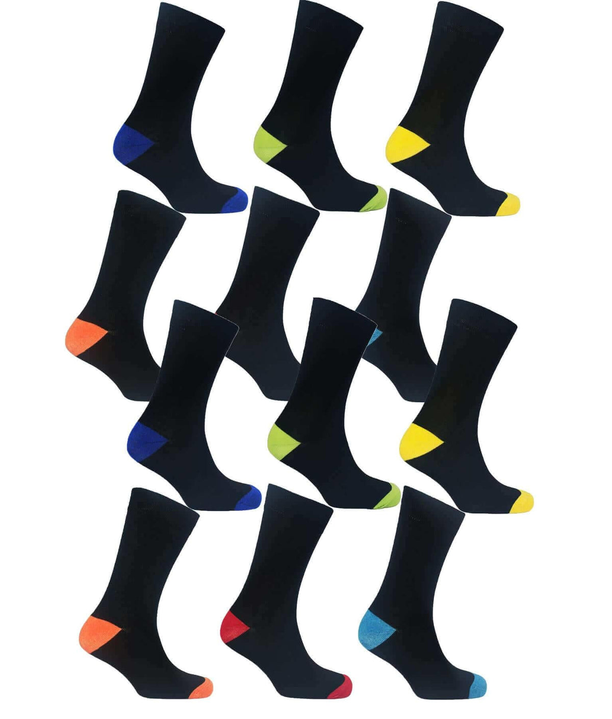 Sock Stack Men's Colourful Heel Toe Black Argyle Diamond Socks Cotton Rich Comfort Fit