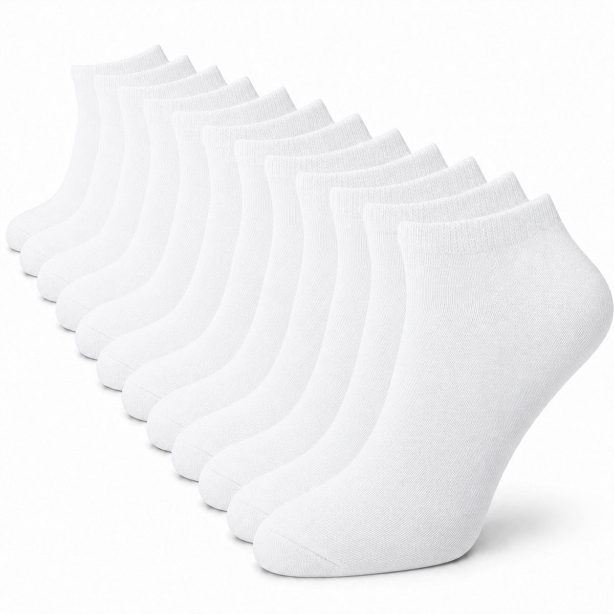 Sock Stack Mens Trainer Socks 12 Pairs Breathable Cotton Blend Arch Support Anti Crimping