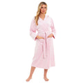 Daisy Dreamer Women's Hooded Velour Bathrobe Ultra Soft Luxurious Pink And Grey Cosy Super Soft Hotel-Style Robe