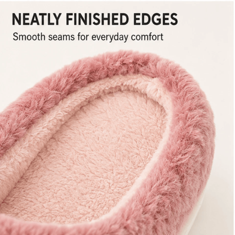 Women Fluffy Slippers Winter Warm House Slippers Soft Cosy Slip On Indoor Shoes for Ladies UK Size 4 to 5 Pink