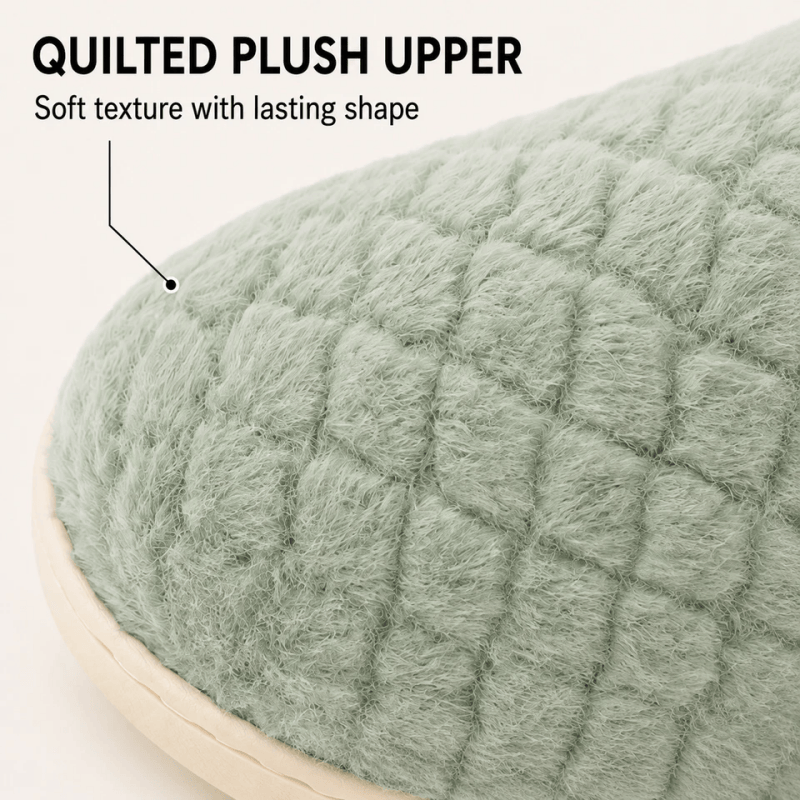 Women Fluffy Slippers Winter Warm House Slippers Soft Cosy Slip On Indoor Shoes for Ladies UK Size 6 to 7 Green