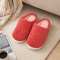 Women Fluffy Slippers Winter Warm House Slippers Soft Cosy Slip On Indoor Shoes for Ladies UK Size 6 to 7 Red