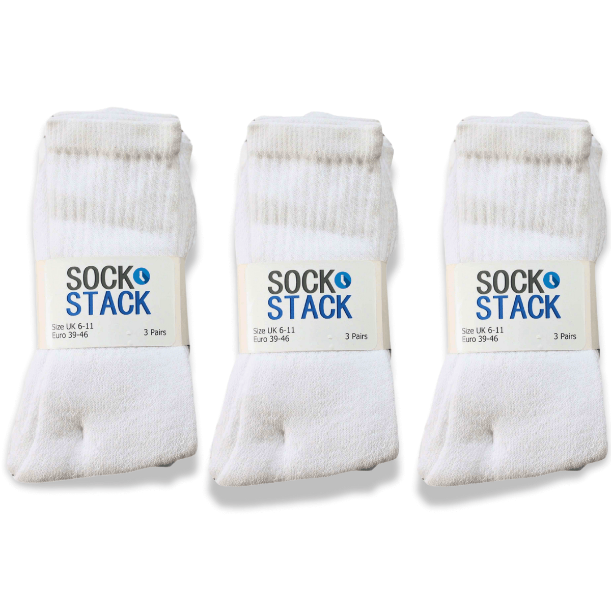Sock Stack 30 Pairs Mens Cotton Rich Performance Sport Socks UK 6-11 Black Grey White Reinforced Heel Toe Multipack Value
