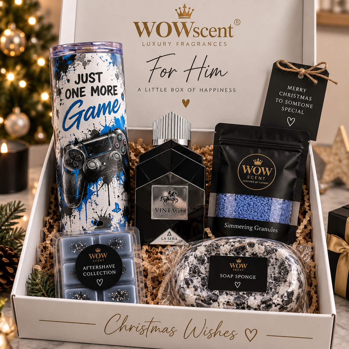 Men’s Christmas Gift Set – Aftershave, Tumbler & Home Fragrance