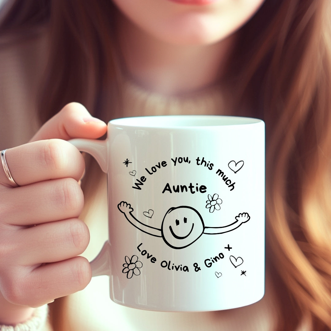 Personalised I Love You This Much Mug | Gift for Auntie, Mummy, Dad