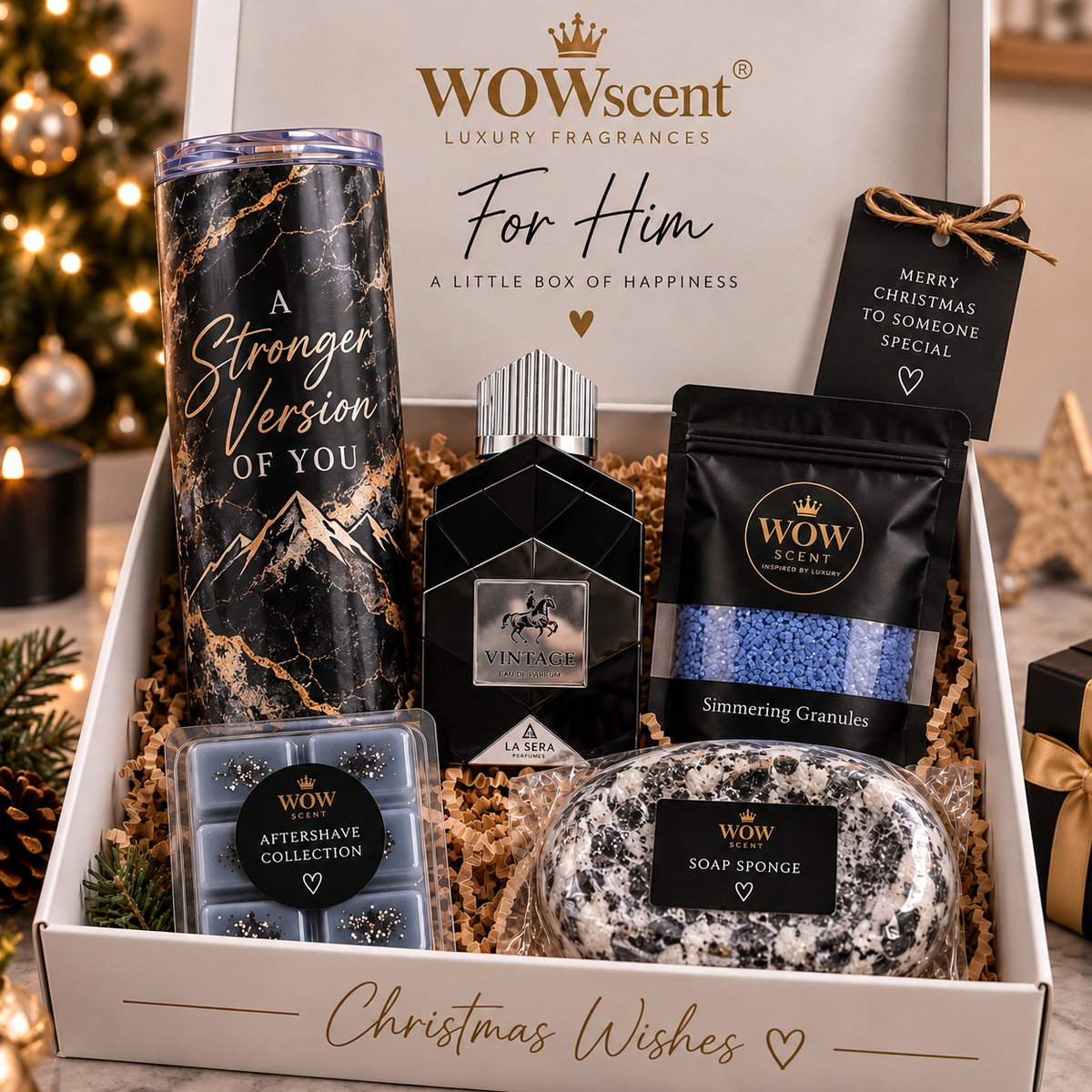 Men’s Christmas Gift Set – Aftershave, Tumbler & Home Fragrance