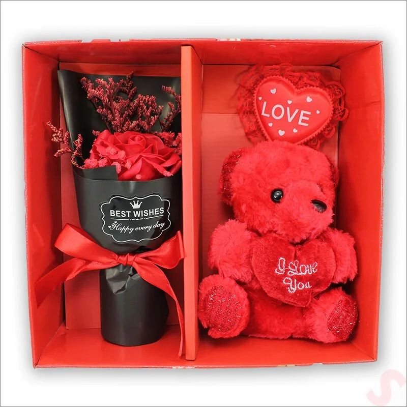 Gift set Rose Artificial Flower with a Bear