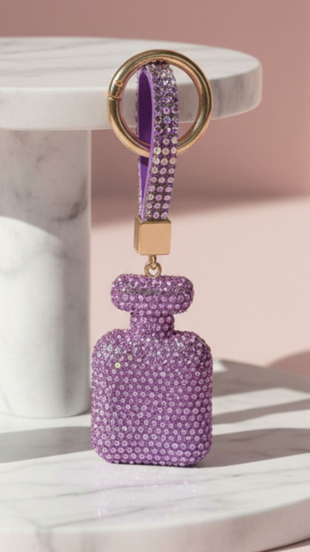 Bubble Perfume Bottle Crystal Key Ring & Bag Charm