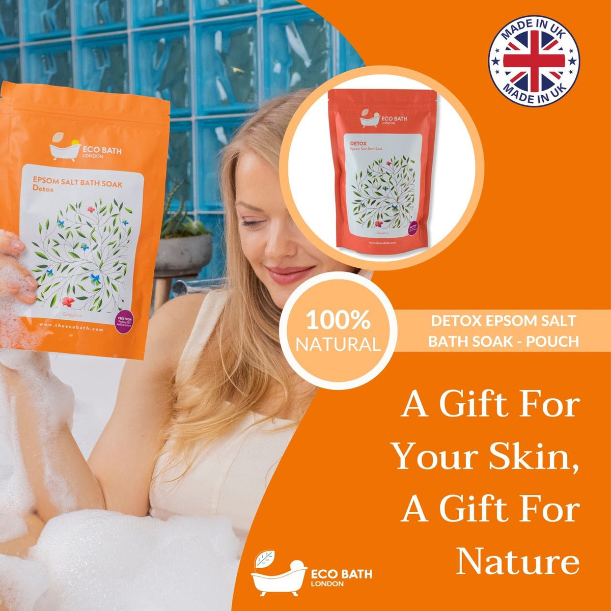 Eco Bath LondonDetox Epsom Salt Bath Soak - Pouch | 500g & 1000g