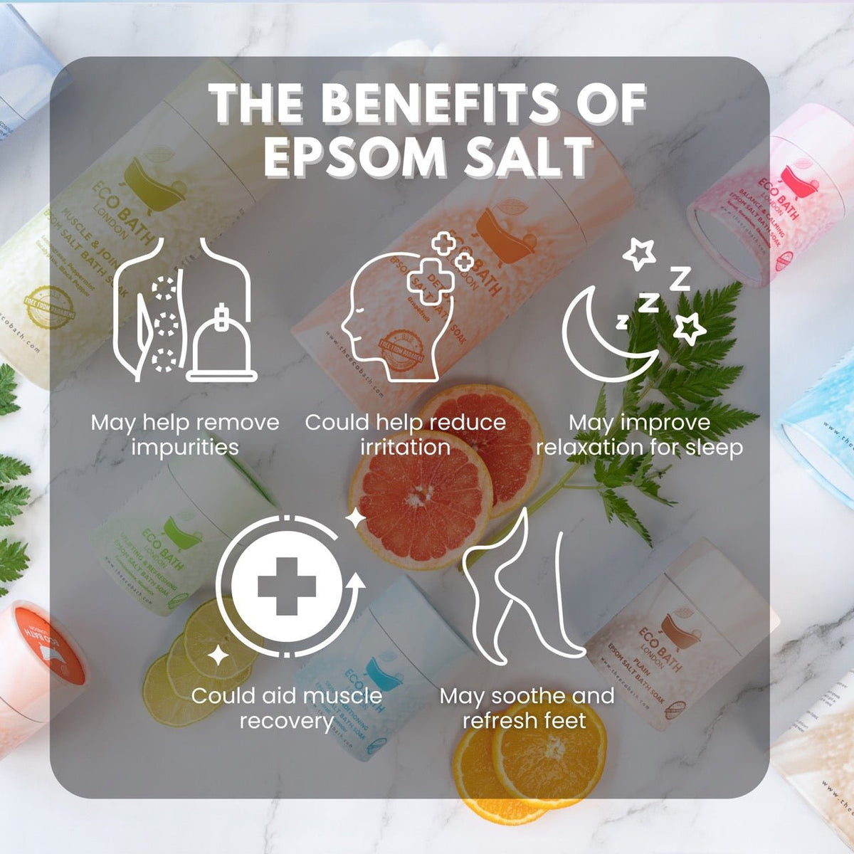 Eco Bath London Relaxing Epsom Salt Bath Soak - Tube