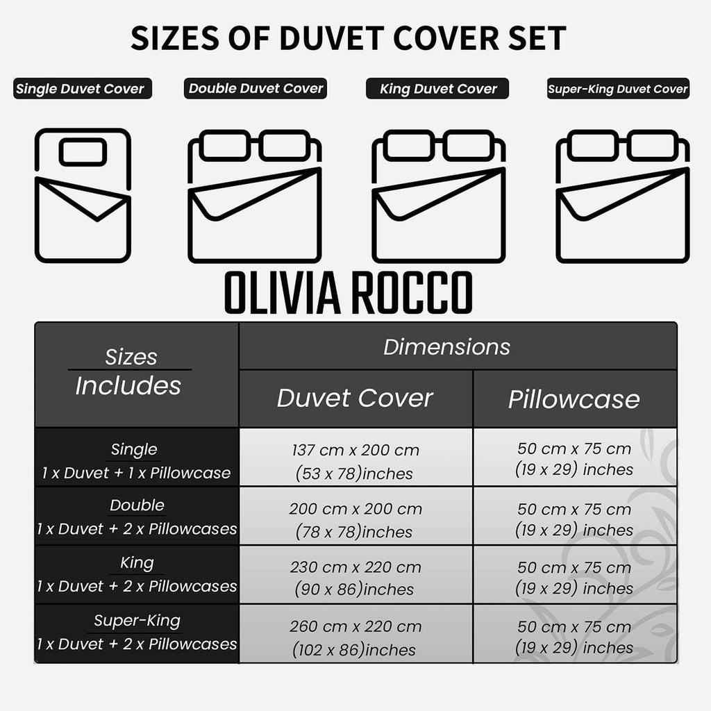 OLIVIA ROCCO Duvet Cover Set Microfibre Quilted White With Pillowcases Easy Care Bedding