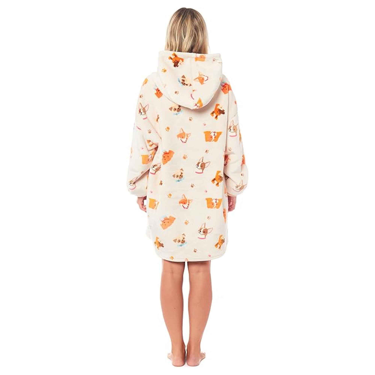 Daisy Dreamer Oversized Dogs Hooded Reversible Sherpa Blanket Fleece Hoodie Cosy Easy-Care Everyday Style